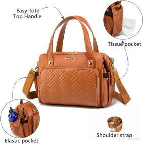 img 2 attached to 👜 Premium Leather Diaper Bag Tote: Stylish Mom's Hospital Bag Essentials with Ample Space