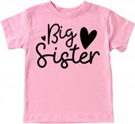 ❤️ cursive big sister hearts sibling reveal t-shirt for baby and toddler girls - olive loves apple sibling outfits логотип