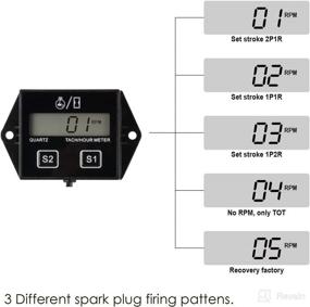 img 1 attached to 🛵 Jayron JR-HM011N Digital LCD Gasoline Inductive Tachometer Resettable Tach/Hour Meter Gauge - Waterproof for Paramotors, Microlights, Marine Engines-Inboards and Outboard Pumps, Generators, Lawn Mower, Motorcycle