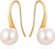 925 sterling silver hoop handpicked aaa+ quality 7.5-8mm white freshwater cultured pearl dangle drop earrings jewelry for women girls логотип