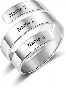 img 4 attached to Настраиваемое кольцо с гравировкой 3 лучших друзей - идеальный подарок для лучших женщин на годовщину или обещание