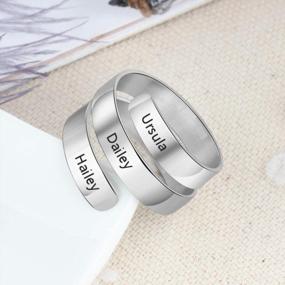 img 1 attached to Customizable 3 Best Friend Name Engraved Wrap Ring - A Perfect Gift For BFF Women On Anniversary Or Promise
