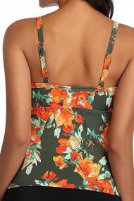 img 2 attached to Flattering Plus Size Tankini Top For Women: PERONA'S Tummy Control Bathing Suit With Vibrant Print