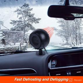 img 2 attached to 🚗 24V Portable Car Heater Fan, 180W-240W Windscreen Fan with Plug-in Anti-Fog, Car Fan Defroster & Warmer for Windshield, Automobile Heater Fast Heating Cooler Dryer Auto Rotation