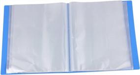 img 1 attached to Ipienlee 100-карманная презентационная книга, размер A4 с емкостью 200 страниц - идеально подходит для отчетов, произведений искусства, нот и вырезок (небесно-голубой - упаковка из 100)