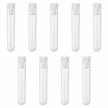 othmro 300pcs clear plastic test tubes with white caps, 12mmx60mm mini test tubes with lids, for jewelry seed beads powder spice liquid experiment yeast specimen sample laboratory logo