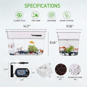 img 2 attached to 🐠 VIVOSUN 3-Gallon Aquaponic Fish Tank: Hydroponic Cleaning Tank with Bonus Thermostat, Flow Pump, and Ceramsite for Freshwater Fish and Plant Care