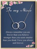 s925 sterling silver niece gift necklace - interlocking infinity double circles necklace for aunt, perfect birthday gift! logo