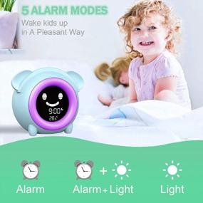 img 1 attached to USAOSHOP Kids Alarm Clock, Digital Alarm Clock For Kids Bedroom, Cute Toddlers Alarm Clock Sleep Trainer With Sound Machine Night Light Indoor Temperature, Compact Clock For Boys Girls