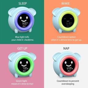 img 3 attached to USAOSHOP Kids Alarm Clock, Digital Alarm Clock For Kids Bedroom, Cute Toddlers Alarm Clock Sleep Trainer With Sound Machine Night Light Indoor Temperature, Compact Clock For Boys Girls