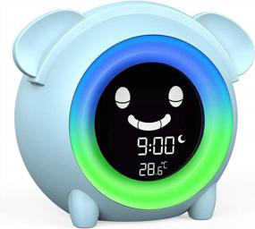 img 4 attached to USAOSHOP Kids Alarm Clock, Digital Alarm Clock For Kids Bedroom, Cute Toddlers Alarm Clock Sleep Trainer With Sound Machine Night Light Indoor Temperature, Compact Clock For Boys Girls