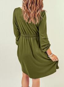 img 3 attached to Women'S Casual Long Sleeve Button Down Swing Short Dress - Crew Neck