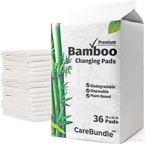 img 4 attached to 🐼 CareBundle Bamboo Disposable Changing Pads: Absorbent, Leakproof, and Plastic-Free Baby Diaper Changing Pad Liners