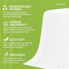 img 1 attached to 🐼 CareBundle Bamboo Disposable Changing Pads: Absorbent, Leakproof, and Plastic-Free Baby Diaper Changing Pad Liners