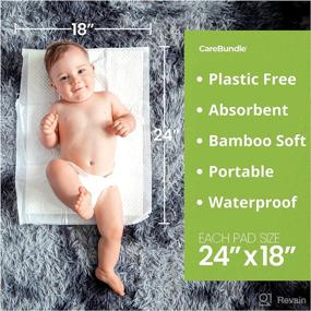 img 3 attached to 🐼 CareBundle Bamboo Disposable Changing Pads: Absorbent, Leakproof, and Plastic-Free Baby Diaper Changing Pad Liners