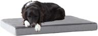 утешите своего щенка большой кроватью из пены с эффектом памяти barkbox для ортопедического облегчения суставов в плюшевом сером цвете. логотип