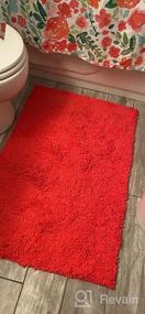 img 7 attached to Набор мягких и плюшевых ковриков для ванной LuxUrux - супервпитывающие коврики для ванной комнаты размером 23 x 36 дюймов из синели из микрофибры, с прямоугольным дизайном оранжевого цвета