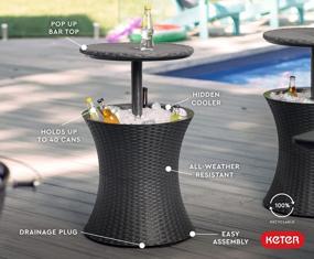 img 1 attached to Keter Outdoor Patio Furniture Hot Tub Side Table 7.5 Gallon Beer Wine Cooler Grey