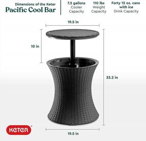 img 2 attached to Keter Outdoor Patio Furniture Hot Tub Side Table 7.5 Gallon Beer Wine Cooler Grey