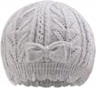 cute bow beanie with cotton lining for infant toddler girls - pesaat knit baby girl beret hat ideal for autumn logo