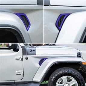 img 2 attached to 🌬️ Dark Blue Air Conditioner Outlet Vent Trim Cover - Exterior Accessories for Jeep Wrangler JL JLU Sports Sahara Freedom Rubicon Unlimited Gladiator JT 2 & 4 Door - Fits 2018-2022