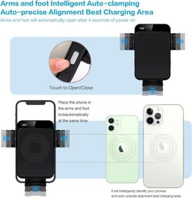 img 3 attached to 📱 MOKPR Wireless Car Charger: Auto-Clamping 15W/10W/7.5W Fast Charging Air Vent Car Phone Mount | Compatible with iPhone 13/12/11 Series, Samsung Galaxy | Convenient & Secure