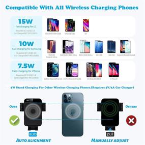 img 2 attached to 📱 MOKPR Wireless Car Charger: Auto-Clamping 15W/10W/7.5W Fast Charging Air Vent Car Phone Mount | Compatible with iPhone 13/12/11 Series, Samsung Galaxy | Convenient & Secure