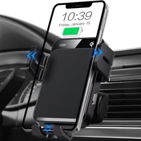 img 4 attached to 📱 MOKPR Wireless Car Charger: Auto-Clamping 15W/10W/7.5W Fast Charging Air Vent Car Phone Mount | Compatible with iPhone 13/12/11 Series, Samsung Galaxy | Convenient & Secure