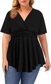 img 4 attached to Stylish Plus Size Short Sleeve Tunics For Women - Summer Casual Tops To Pair With Leggings By Allegrace