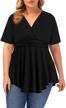 stylish plus size short sleeve tunics for women - summer casual tops to pair with leggings by allegrace logo
