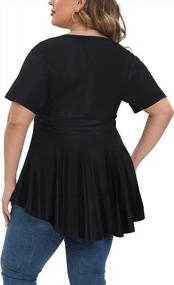 img 3 attached to Stylish Plus Size Short Sleeve Tunics For Women - Summer Casual Tops To Pair With Leggings By Allegrace