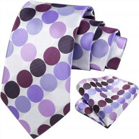 img 3 attached to Classic Silk Mens Ties And Pocket Square Set With Polka Dot Design By HISDERN For Weddings And Business Events