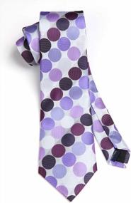 img 2 attached to Classic Silk Mens Ties And Pocket Square Set With Polka Dot Design By HISDERN For Weddings And Business Events