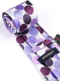 img 1 attached to Classic Silk Mens Ties And Pocket Square Set With Polka Dot Design By HISDERN For Weddings And Business Events