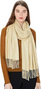 img 4 attached to MaaMgic Womens Cashmere Pashmina Shawls Women's Accessories - Scarves & Wraps