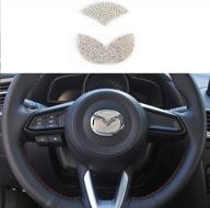 topdall steering wheel bling crystal shiny accessory interior sticker decal compatible for mazda logo