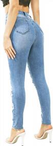 img 2 attached to Women'S Mid Rise Skinny Ripped Denim Jeans: Tulucky Destroyed Boyfriend Style