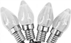 img 4 attached to ProductWorks 50-Count Brilliant LED Clear Cap Cool White Bulb String Lights For Indoor/Outdoor Use