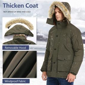 img 3 attached to Men'S Winter Thicken Parka Puffer Jacket With Removable Hood - JYG