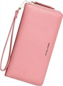 img 4 attached to Large Capacity PU Leather Women'S Wallet With Credit Card Holder, Clutch, And Wristlet For GEEAD