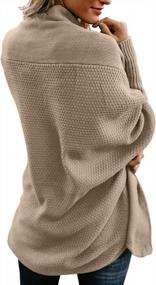 img 3 attached to Women'S Batwing Sleeve Cardigan Sweater: CHERFLY Knit Wrap Shawl Outwear