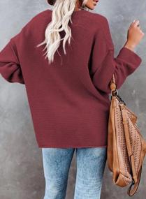 img 1 attached to Women'S Button Neck Long Sleeve Chunky Oversized Fall Tunic Sweater