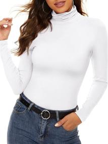 img 3 attached to MSBASIC Womens Stretch Turtleneck Elegant Women's Clothing ~ Lingerie, Sleep & Lounge