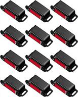 jiayi 12 pack cabinet magnetic catch - strong magnetic door, drawer and cupboard closures for cabinet latches - kitchen cabinet closer with magnetic catch - black logo