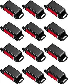 img 4 attached to Jiayi 12 Pack Cabinet Magnetic Catch - Strong Magnetic Door, Drawer And Cupboard Closures For Cabinet Latches - Kitchen Cabinet Closer With Magnetic Catch - Black