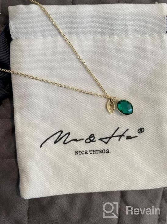 img 1 attached to Dazzle With Delicate Elegance - Me&Hz Gold Filled Birthstone Necklace With Initial: The Perfect Birthday Or Valentine'S Day Gift For Women And Girls! review by Tom Bennett