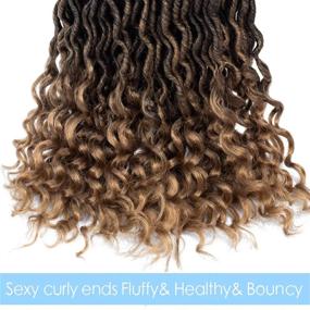 img 1 attached to Synthetic Crochet Faux Locs With Deep Wave And Curly Ends - 18" Braiding Hair Extensions In T1B-27 Color - 3 Bundles For Goddess-Like Locs