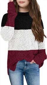 img 4 attached to Stay Cozy And Stylish This Winter With Gemijack Girls' Fuzzy Knit Sweaters!