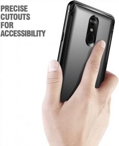 img 1 attached to Carbon Fiber Texture Case For LG Stylo 4/4 Plus - Slim Fit Shock Absorbing Soft TPU Cover From Poetic Karbon Shield Series In Black