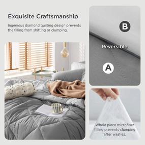 img 1 attached to BEDSURE Grey Twin XL Comforter Set - 6 Piece Reversible Bedding Sets With Sheets, Pillowcases & Shams For College Dorms Bed In A Bag
